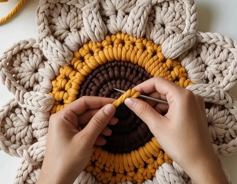 Crochet Sunflower Pattern – How to Make These Chunky Yarn Beauties