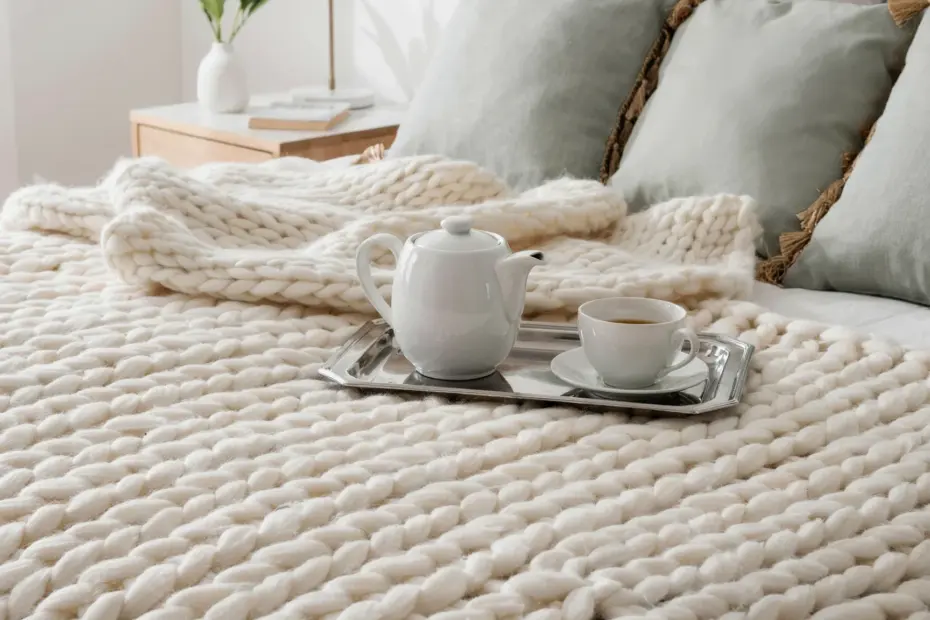 Chunky Knit Wool Blanket DIY or Buy | Cozy Fall Decor Inspiration for Scandinavian Style