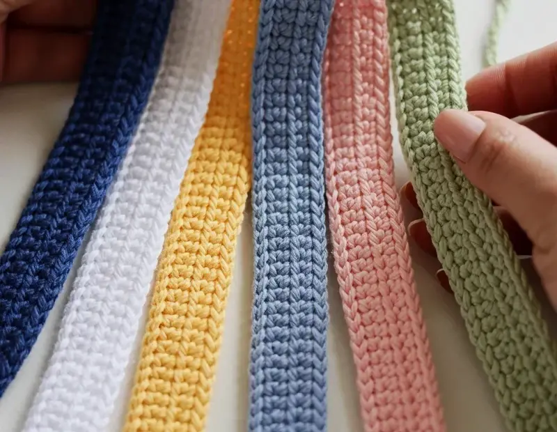 Crochet Strips in a Fan Pattern | Single Crochet Scrap Yarn Idea