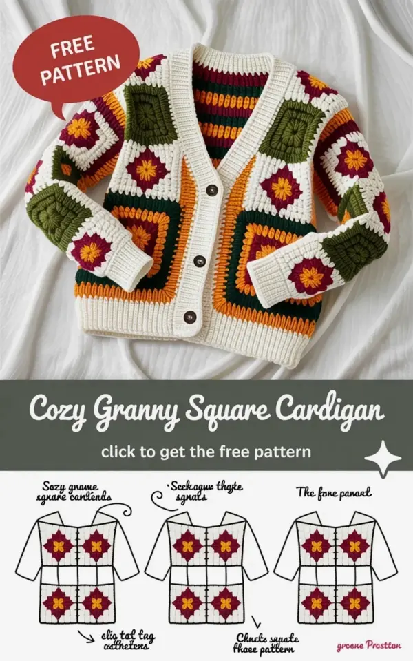 Free Granny Square Cardigan Pattern - Budget-Friendly Crochet Cardigan Tutorial