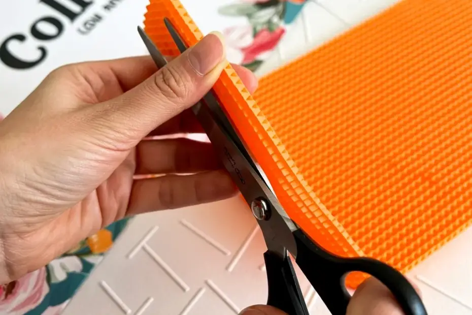 Cutting Orange Foam for Fall DIY | Waffle Texture Foam Craft Idea for Autumn